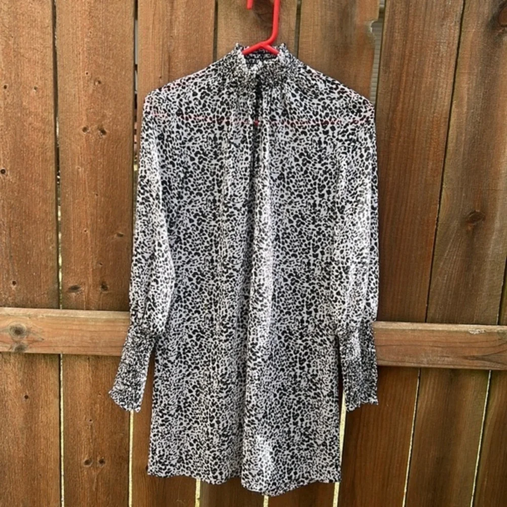 Anthropologie Bailey 44  Leopard Print Black White Dress Size 2 - Picture 3 of 12